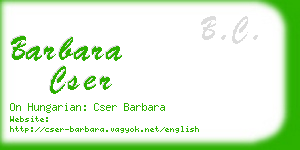 barbara cser business card